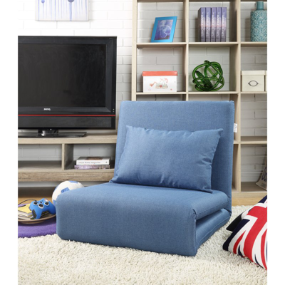 Loungie Relaxie Linen Adjustable Flip Chair In Blue