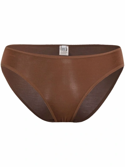 Baserange Bell Stretch-bamboo Jersey Briefs In Brown