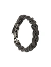 Emanuele Bicocchi Braided Chain Bracelet In Black