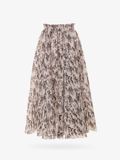 Zimmermann Printed Pleated Skirt In Green