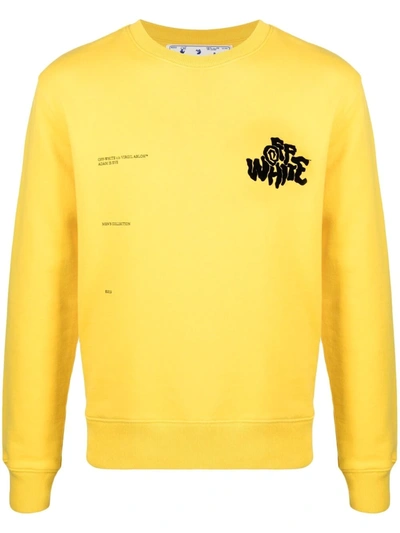 Off-white Logo-print Adam Is Eve Sweatshirt In Yellow