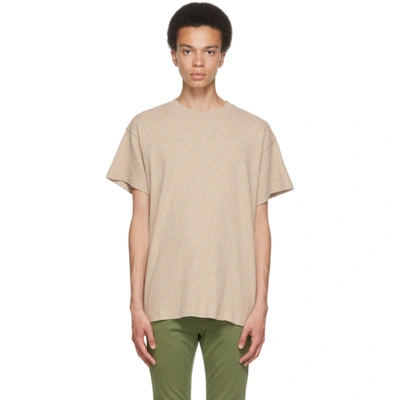 Nudie Jeans Milton Mélange Recycled Jersey T-shirt In Beige