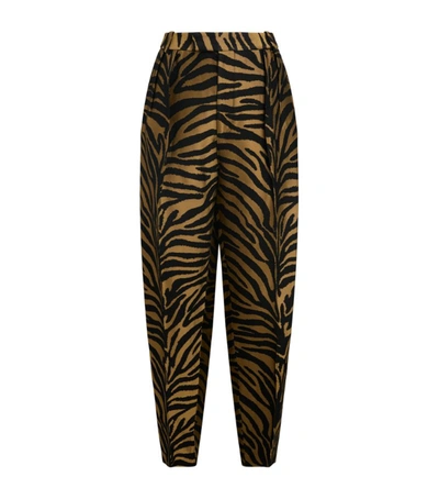 Khaite Zebra Print Magdeline Trousers In Black/gold