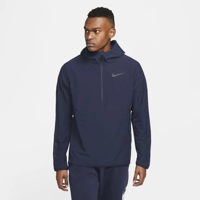 Nike Pro Men's 1/4-zip Hoodie In Obsidian,black | ModeSens