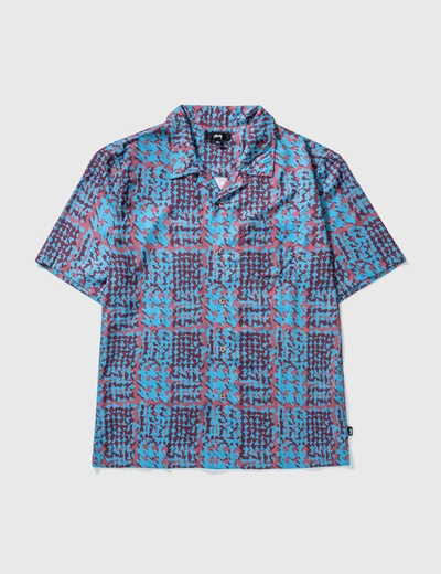 Stussy Hand Drawn Houndstooth Shirt In Blue