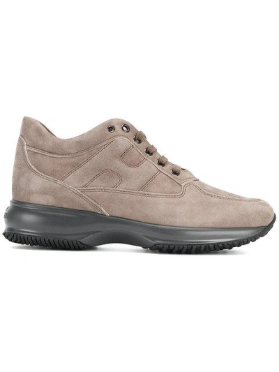 Hogan Lace Up Trainers In Neutrals