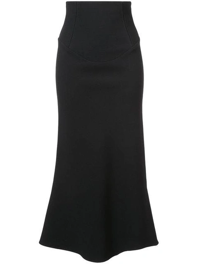 Tome Flared Midi Skirt - Black