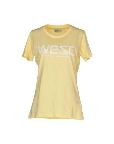 Wesc T-shirt In Light Yellow