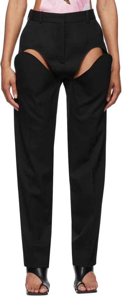 Y/project High-rise Cut-out Tapered Trousers In Black
