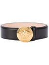 Versace Medusa Leather Belt In Nero