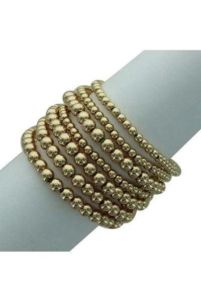 Olivia Welles Larea Beaded Wrap Bracelet In Gold