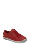 Softinos By Fly London Isla Distressed Sneaker In Red Leather