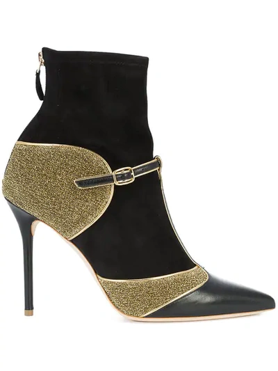 Malone Souliers Sadie Leather And Suede Sock Ankle Boots In Black