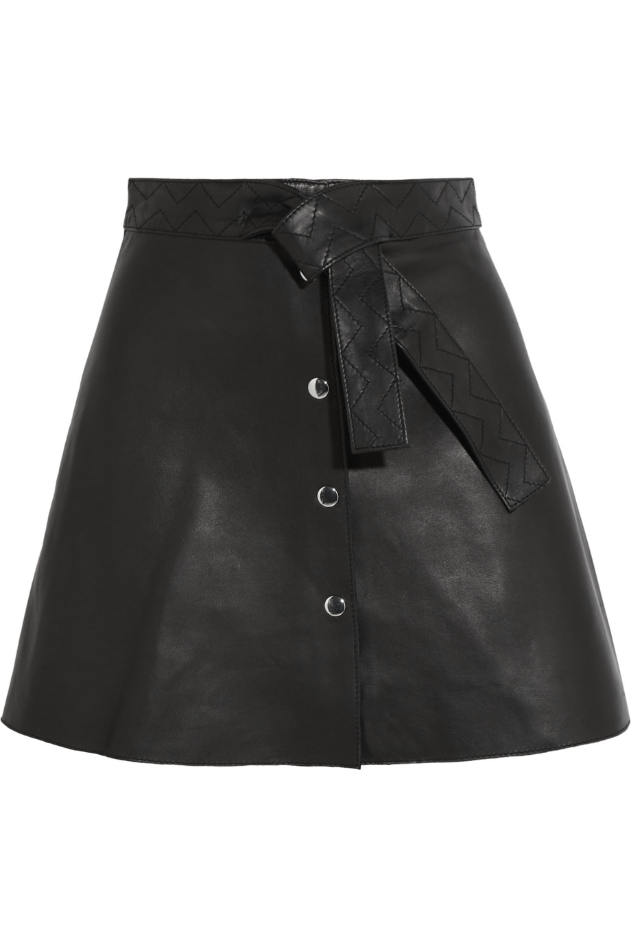 Maje Belted Leather Mini Skirt | ModeSens