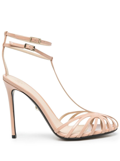 Alevì Stella 110 Sandals In Powder Patent Leather In Pink