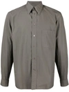 Lemaire Chest-pocket Denim Shirt In Dark Ash Grey