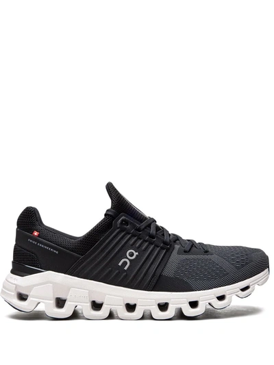 On Running Cloud Swift Black Mesh Sneakers In Black And White