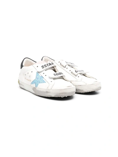 Golden Goose Kids' Logo-print Touch-strap Trainers In White