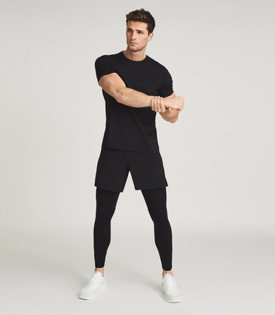 Reiss Morgan Short Sleeve Performance T-shirt In Black