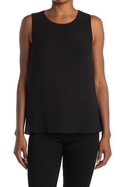 Pleione Double Layer Woven Tank In Black