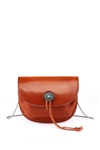 Old Trend Leather Chain Crossbody Bag In Cognac