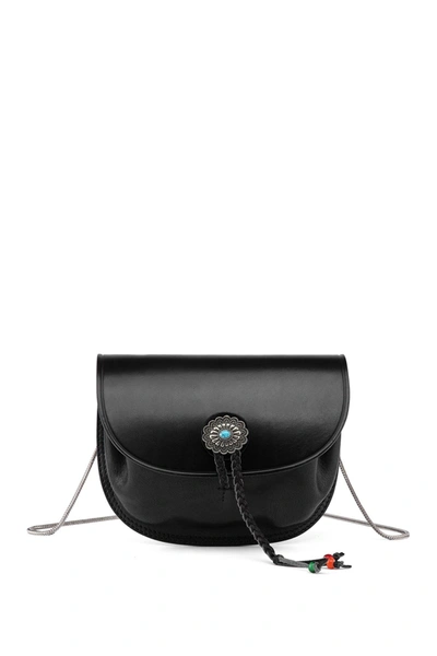 Old Trend Leather Chain Crossbody Bag In Black