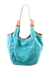 Old Trend Rose Valley Leather Hobo Bag In Aqua