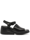 Camper Kaah Wedged Sandals In Black