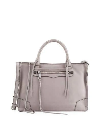 Rebecca Minkoff Regan Pebbled Satchel Bag In Grey