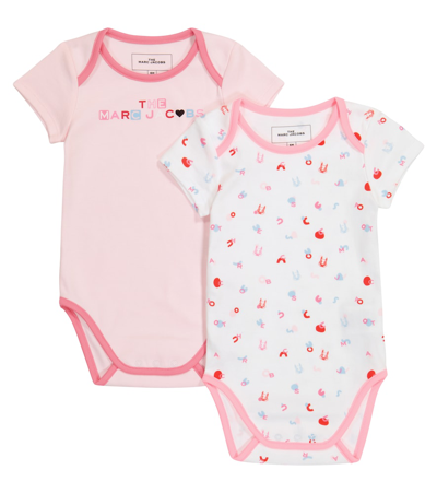 The Marc Jacobs Baby Set Of 2 Cotton Bodysuits In Pink
