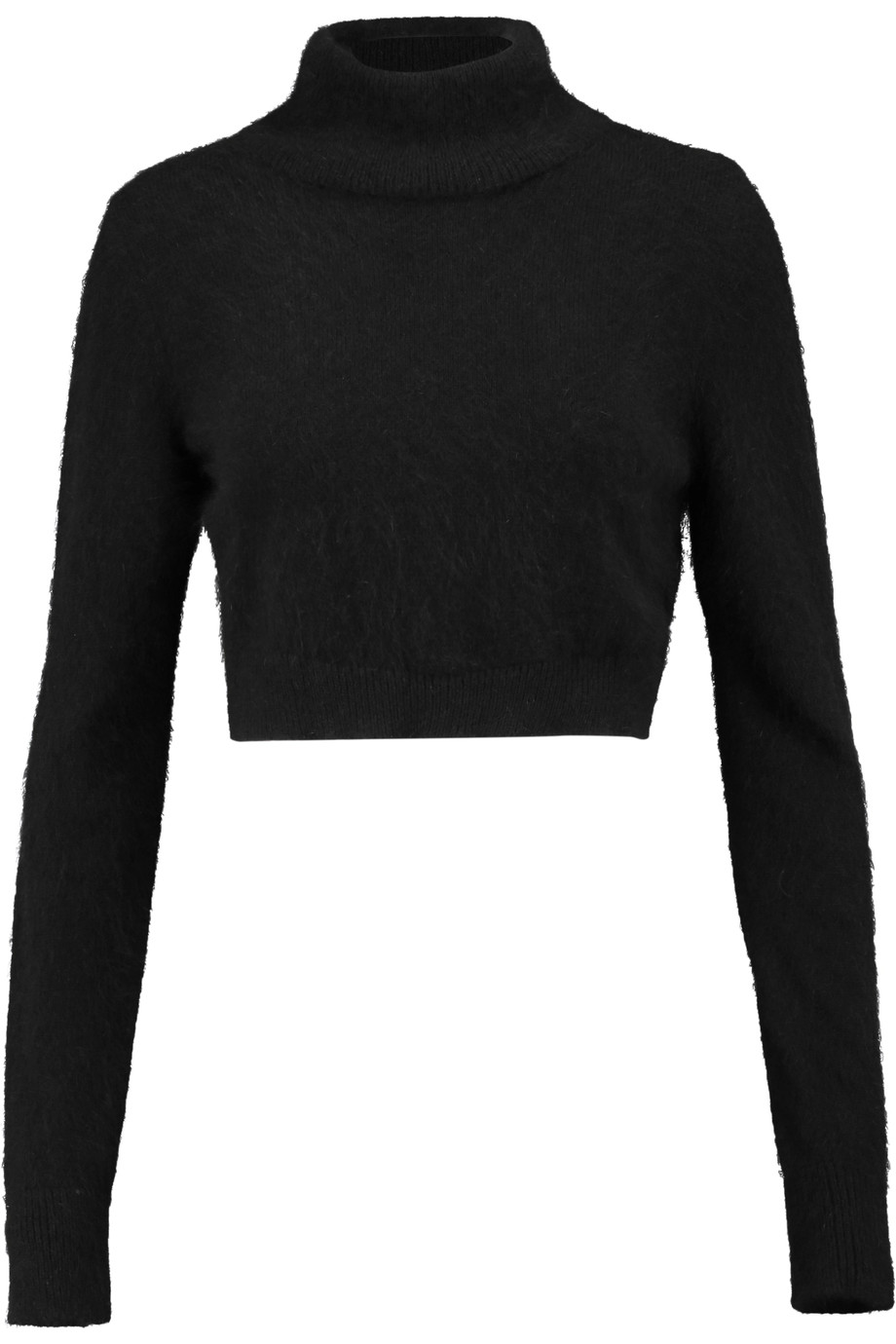 Balmain Cropped Angora Wool-blend Turtleneck Sweater | ModeSens