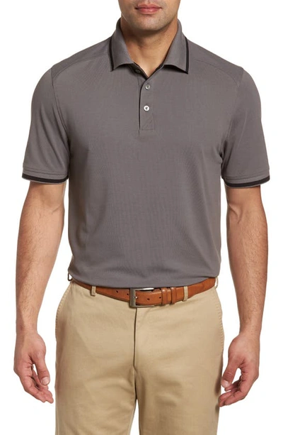 Cutter & Buck Advantage Classic Fit Tipped Drytec Polo In Elemental Grey