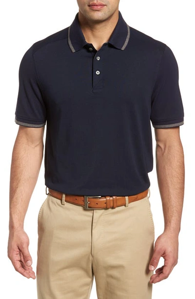 Cutter & Buck Advantage Classic Fit Tipped Drytec Polo In Liberty Navy