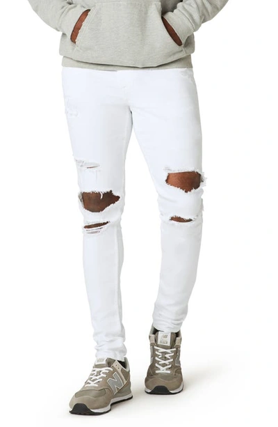 Hudson Super Stretch Skinny Ripped Jeans In White