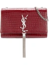 Saint Laurent Medium Kate Tassel Croc Embossed Calfskin Leather Crossbody Bag - Burgundy In Palissandre