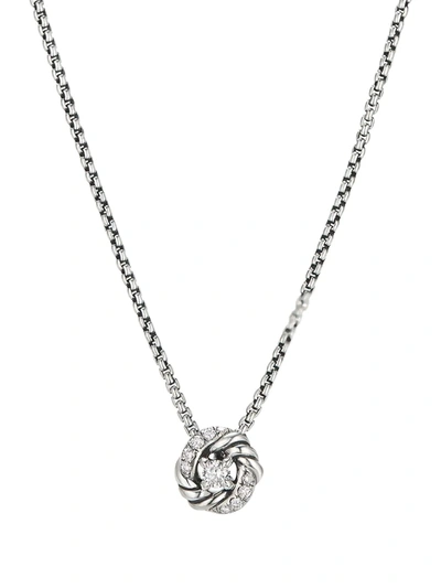 David Yurman Infinity 纯银小号钻石吊饰项链（8毫米） In Silver Pave