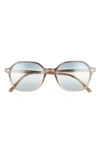Ray Ban 53mm Gradient Square Sunglasses In Brown Havana / Grad Blue-grey