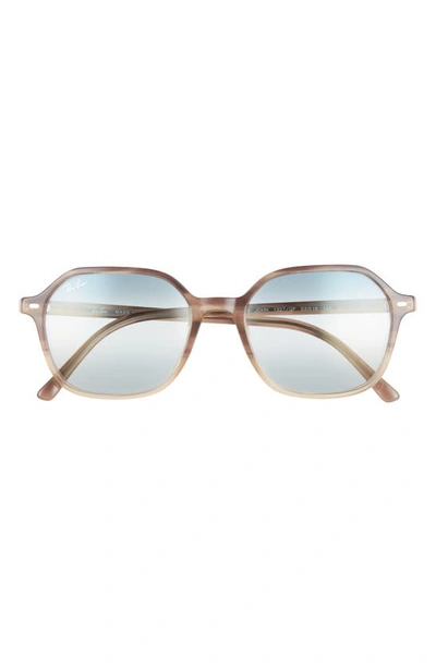 Ray Ban 53mm Gradient Square Sunglasses In Brown Havana / Grad Blue-grey