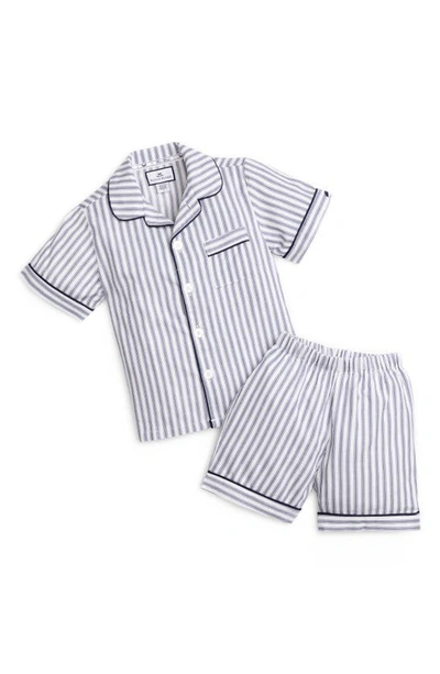 Petite Plume Kids' Stripe Short Two-piece Pajamas In Navy