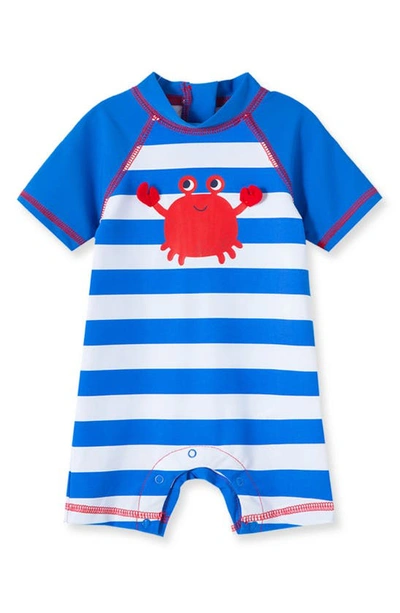 Little Me Babies' Crab Rashguard Swimsuit In Blue