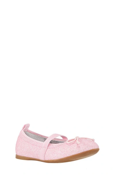 Nina Esther Ballet Flat In Pink Embossed Metallic