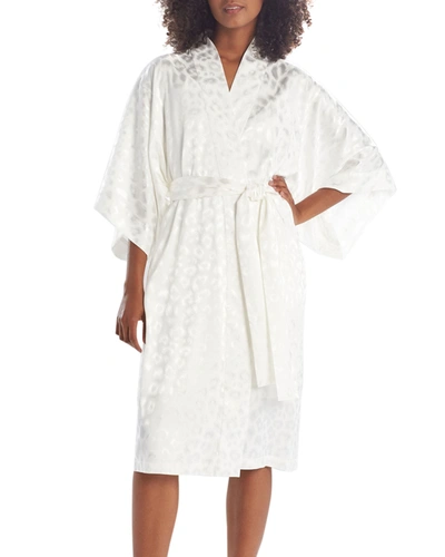 Natori Animal Print Satin Wrap Robe In Waw