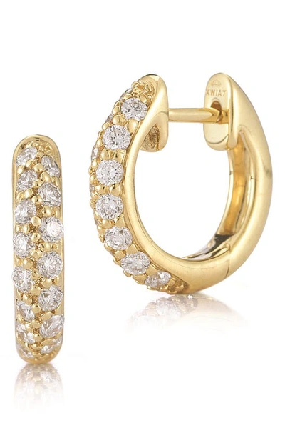 Kwiat Moonlight Pave Diamond Hoop Earrings In Yellow Gold