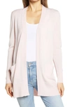 Nordstrom Everyday Open Front Cardigan In Pink Peony Bud