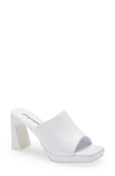 Jeffrey Campbell Caviar Platform Slide Sandal In White