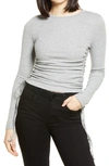 4th & Reckless Matilda Side Ruched Top In Grey Jersey
