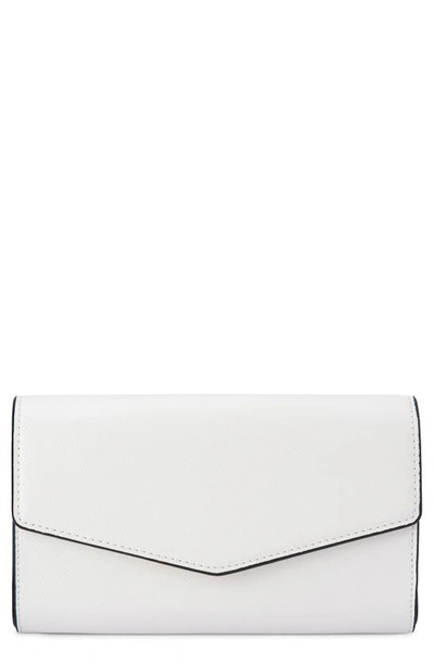 Olga Berg Nic Faux Leather Clutch In White