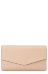 Olga Berg Nic Faux Leather Clutch In Natural