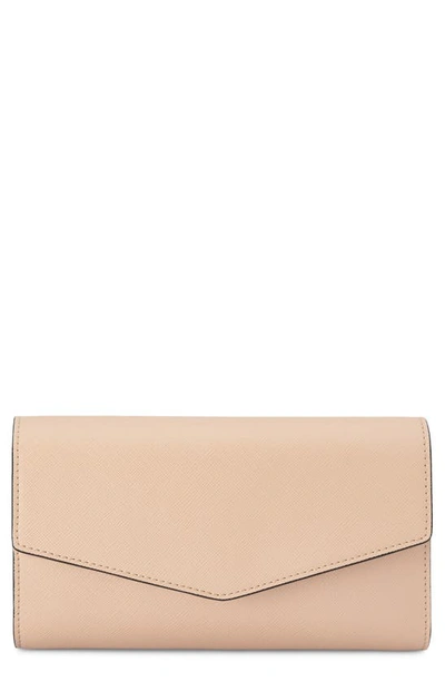 Olga Berg Nic Faux Leather Clutch In Natural