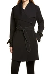 Karl Lagerfeld Drop Belted Trench Coat In Black